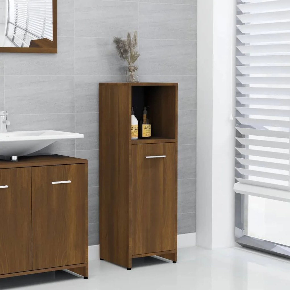 825839 vidaXL Armário WC 30x30x95 cm derivados de madeira carvalho castanho