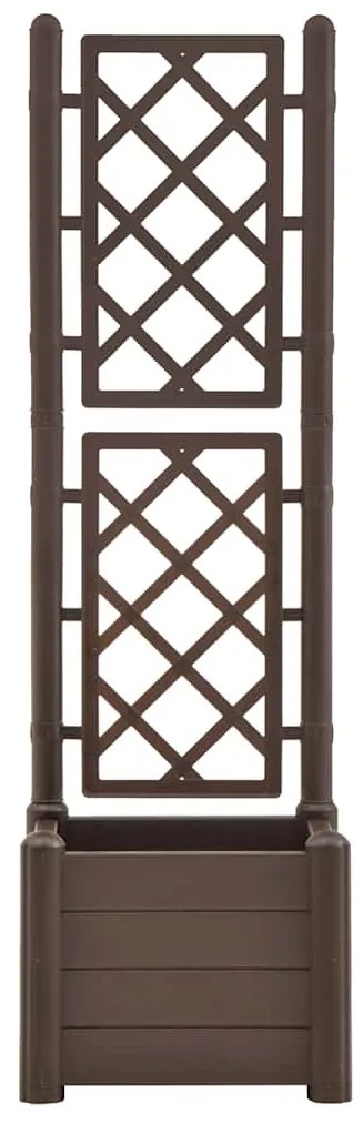 Vaso/floreira de jardim com treliça 43x43x142 cm PP cor moca