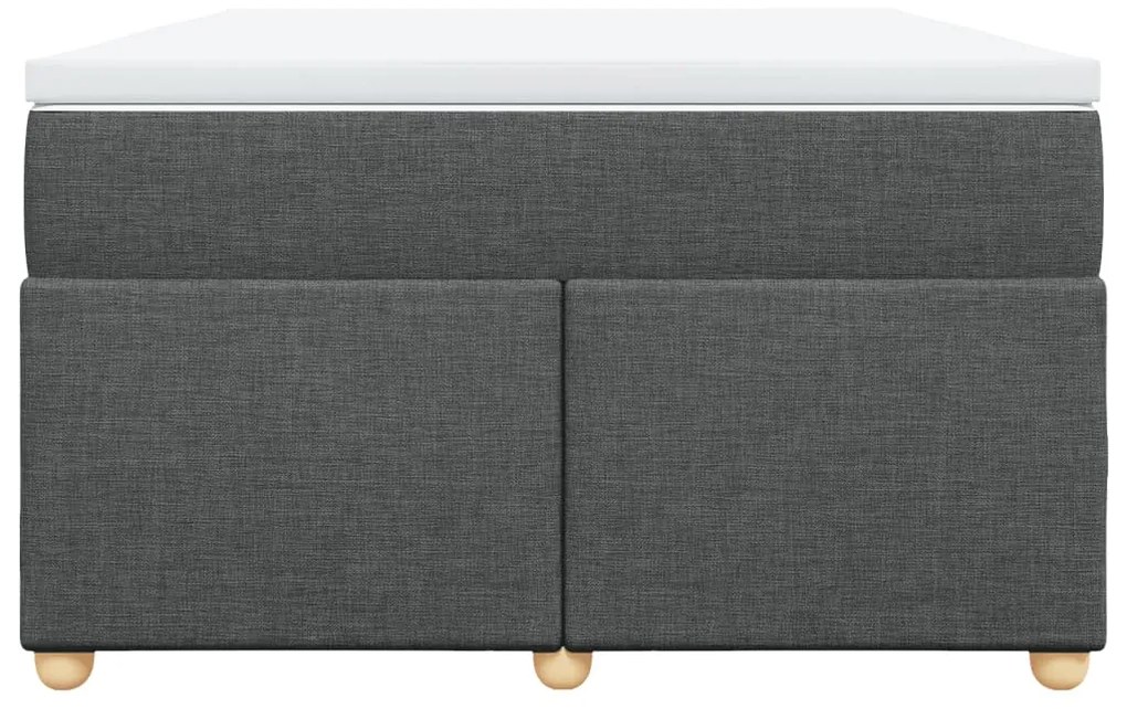 Cama boxspring com colchão 120x190 cm tecido cinzento-escuro