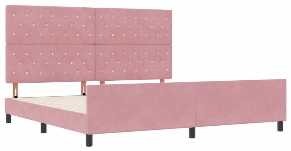 Cama de Veludo Rosa vidaXL 200x200 cm
