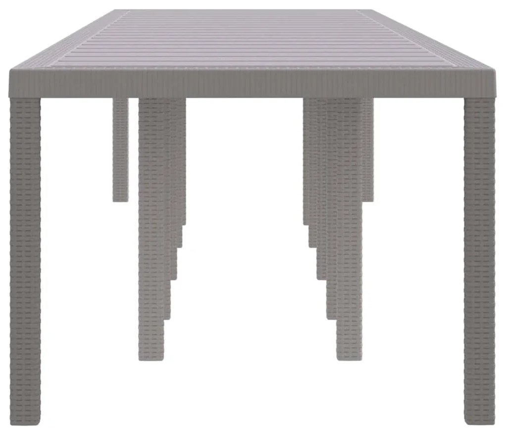 Mesa de Jardim Cinza-Claro 350x100x73 cm Poly Rattan
