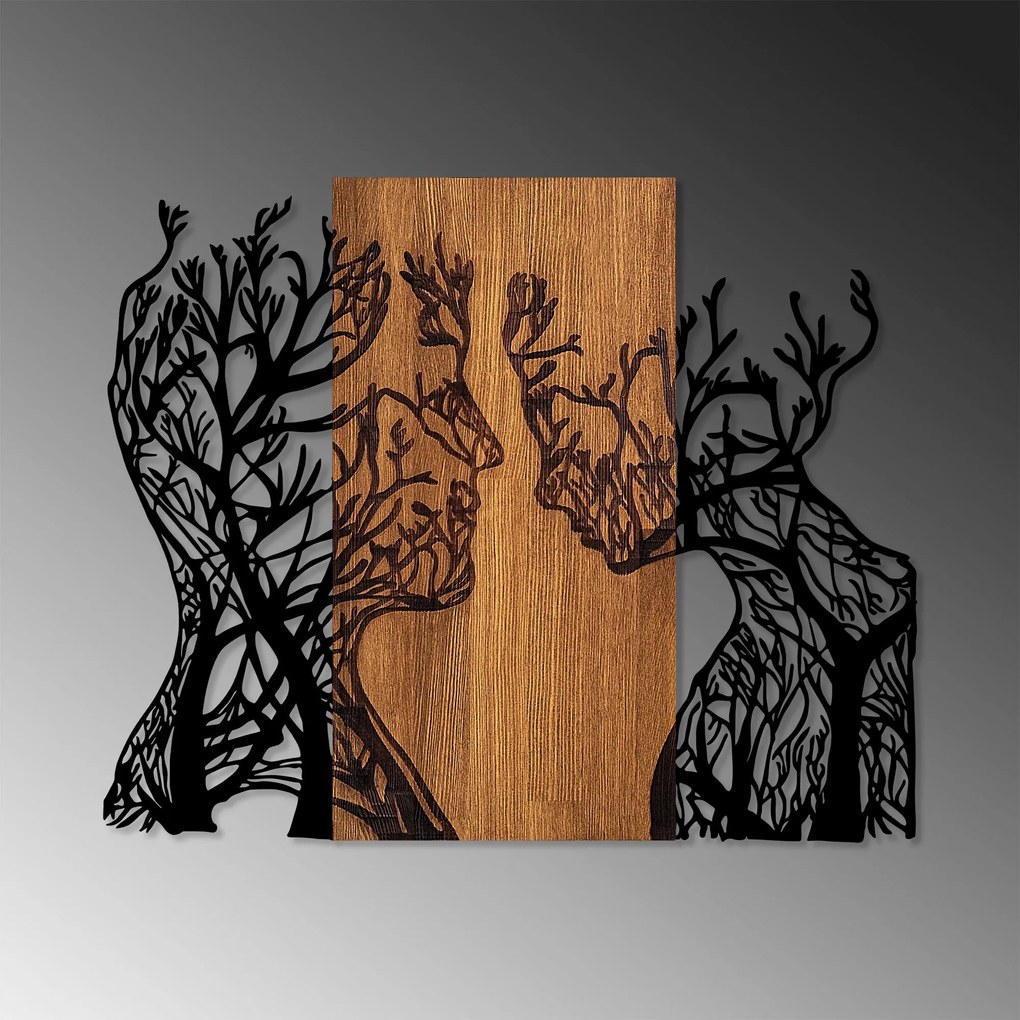 Acessório Decorativo de Parede Tree Woman And Man – Nogueira/Preto – 5