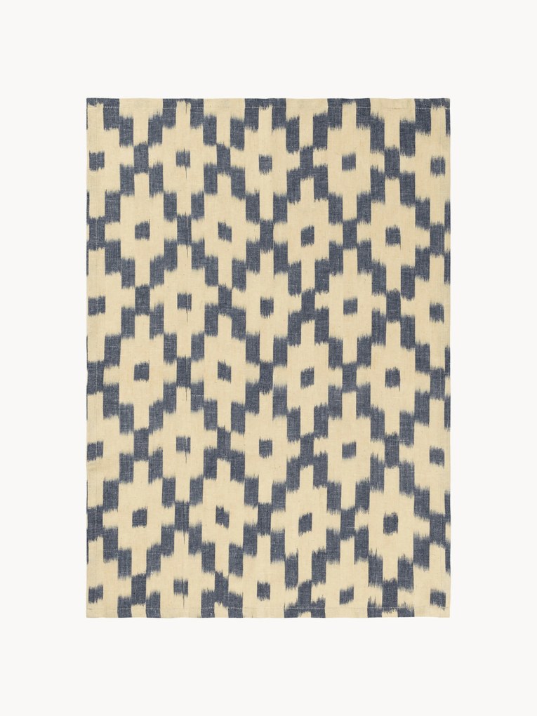 Pano de cozinha em algodão artesanal Ikat