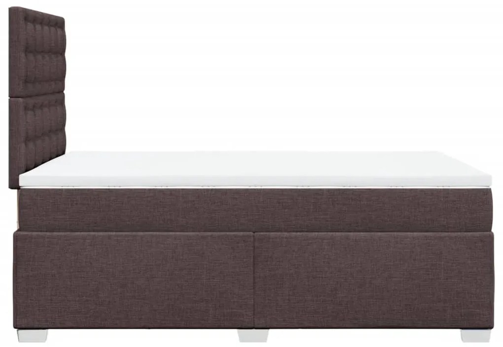 Cama boxspring com colchão 120x190 cm tecido castanho-escuro