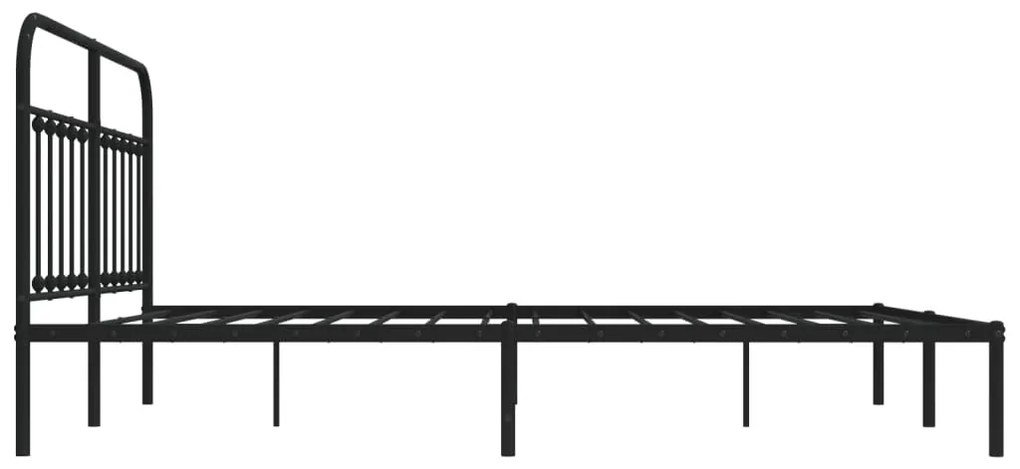 Estrutura de cama em metal com cabeceira 180x200 cm preto