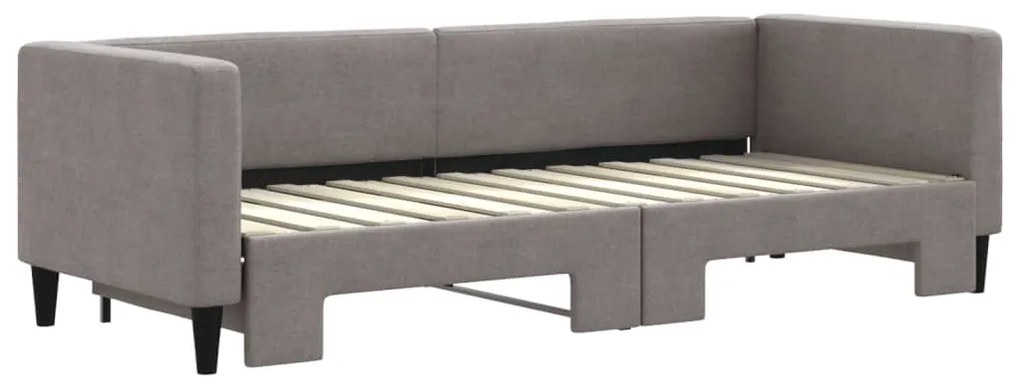 Sofá-cama com gavetão 80x200 cm tecido cinzento-acastanhado