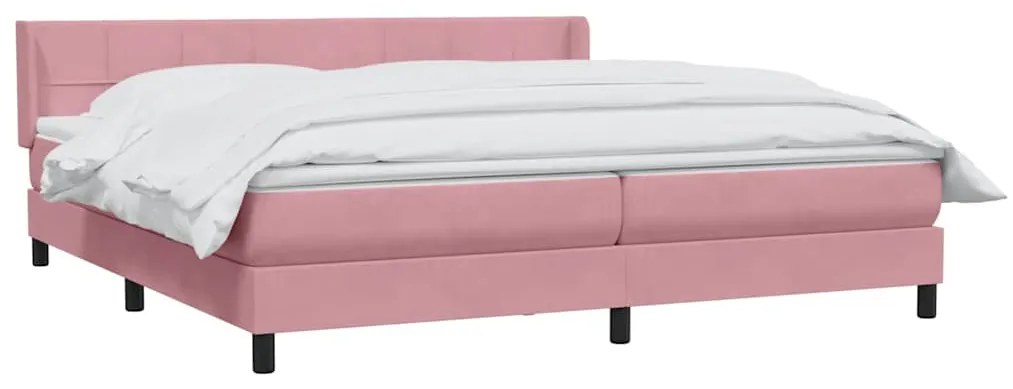 Cama com molas/colchão rosa 180x220 cm veludo