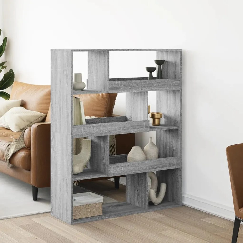 vidaXL divisória 100x33x125,5 cm derivados de madeira cinzento sonoma