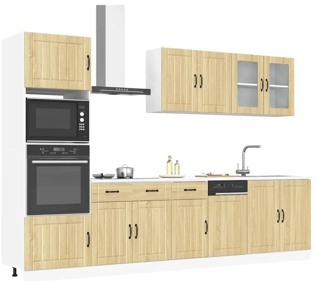 7 peças armário de cozinha conjunto Kalmar sonoma carvalho