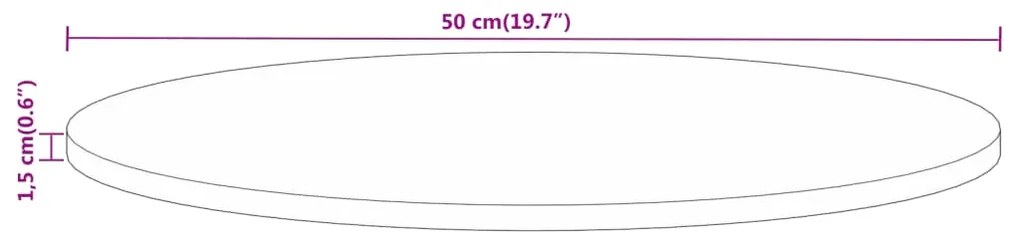 Tampo de mesa redondo Ø50x1,5cm madeira mangueira áspera maciça