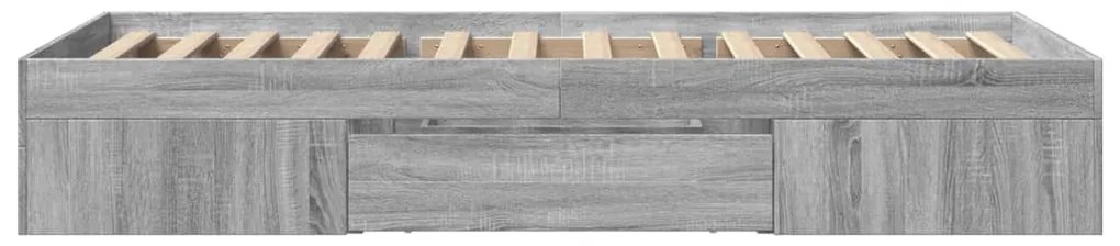 Estrutura cama 100x200 cm derivados de madeira cinzento sonoma