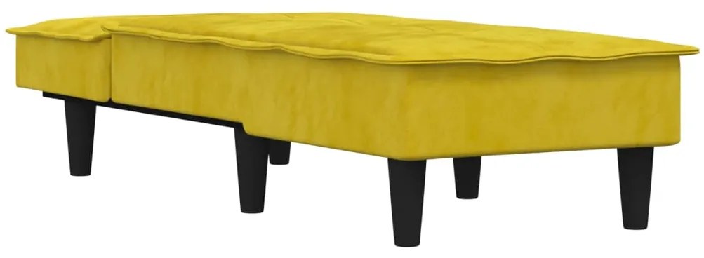 Chaise longue veludo amarelo