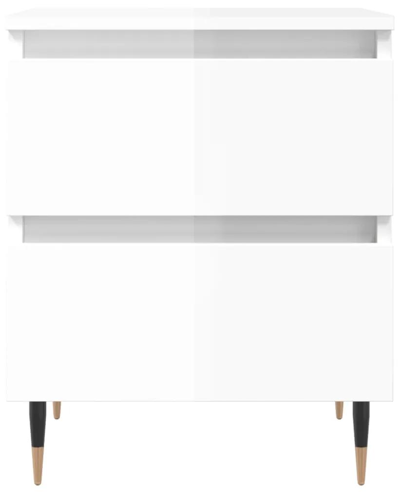 Mesa de cabeceira 2 pcs derivados de madeira branco brilhante