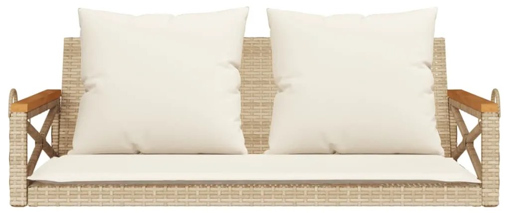 Banco baloiço com almofadões 109x62x40 cm vime PE bege