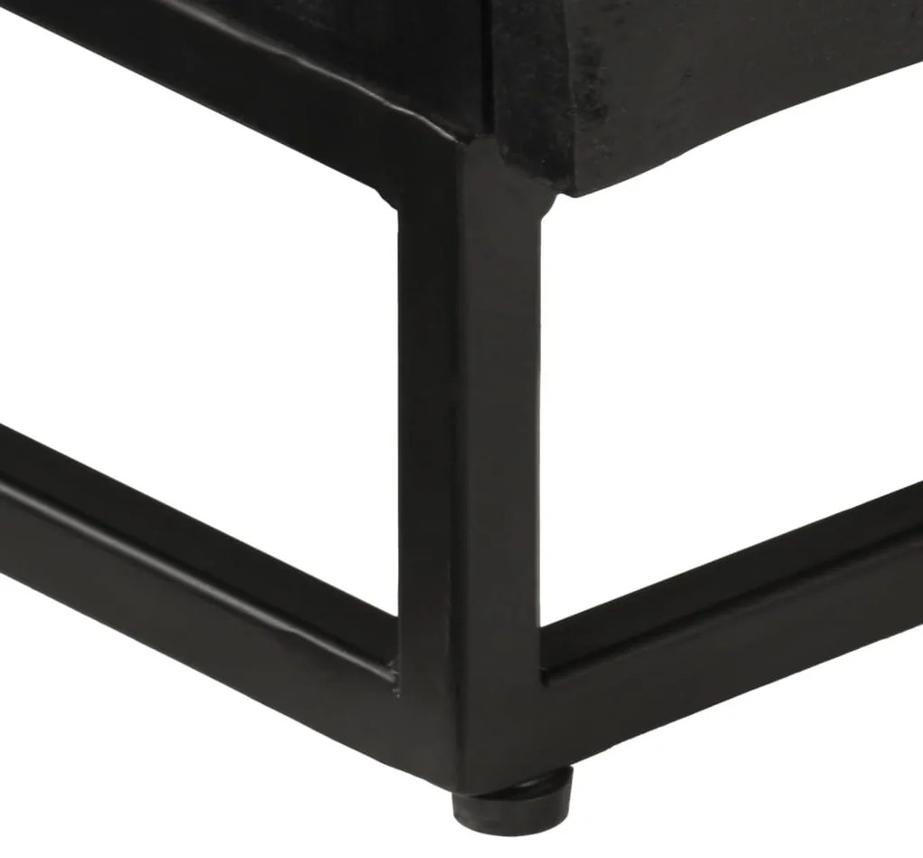 Móvel de TV 110x30x40 cm mangueira maciça e ferro preto