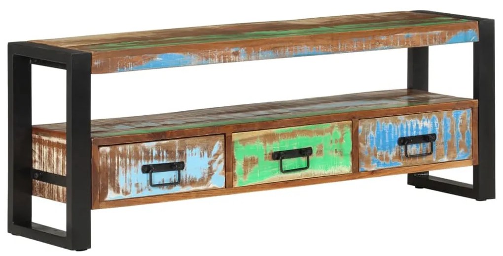 Móvel de TV 120x30x45 cm madeira recuperada maciça