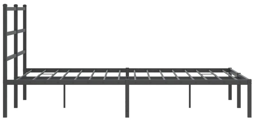 Estrutura de cama com cabeceira 140x190 cm metal preto