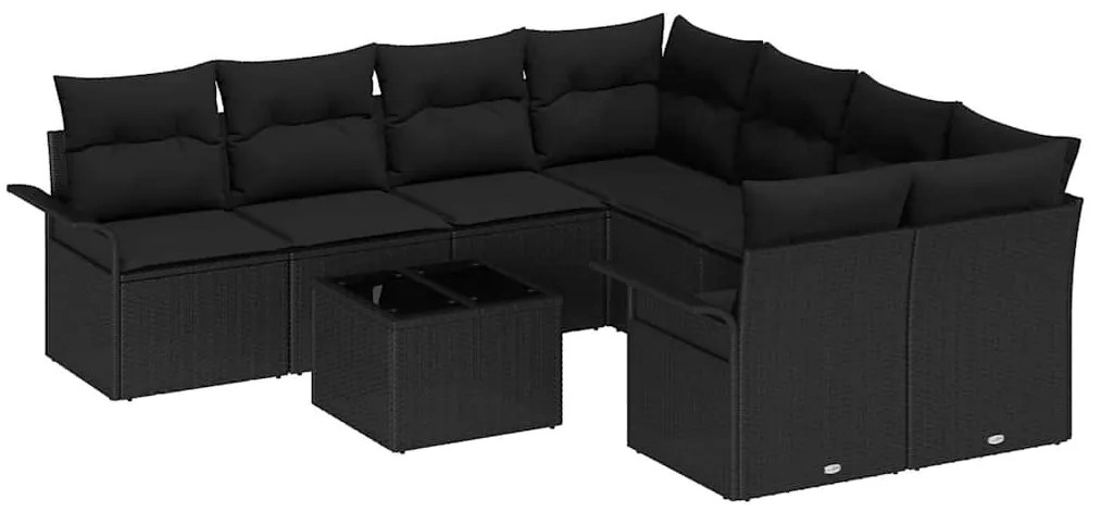 Conjunto de Sofás de Jardim vidaXL de 9 Peças com Almofadas Rattan Pol