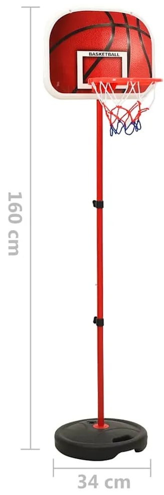 Conjunto jogo de basquetebol infantil ajustável 160 cm