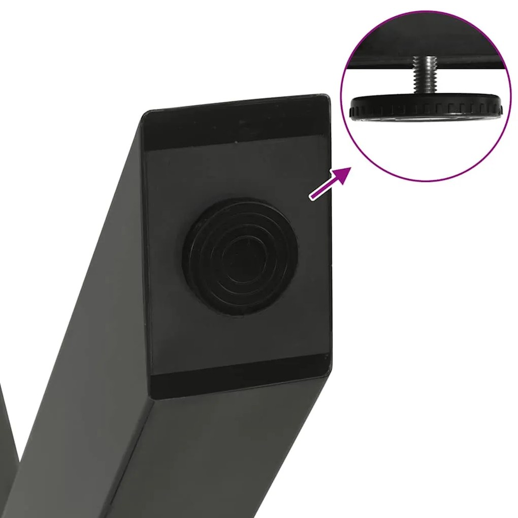 Pés para mesa de centro em formato de X, 2 peças, antracite, 28x(42-43