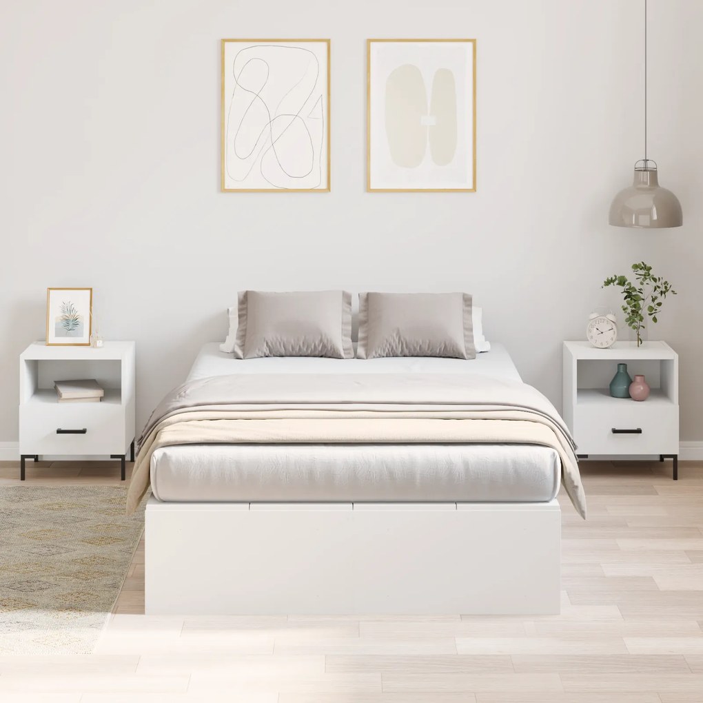 Cama com Armazenamento vidaXL Branca 120x200 cm