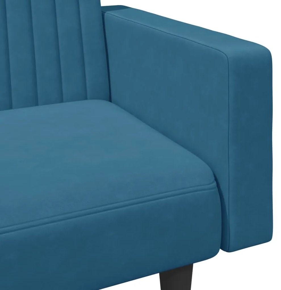 2 pcs conjunto de sofás veludo azul