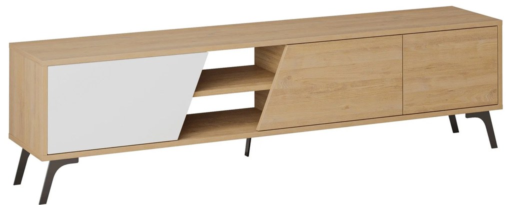 Móvel TV Fiona – Carvalho Branco – 180 cm x 48 cm x 35,6 cm