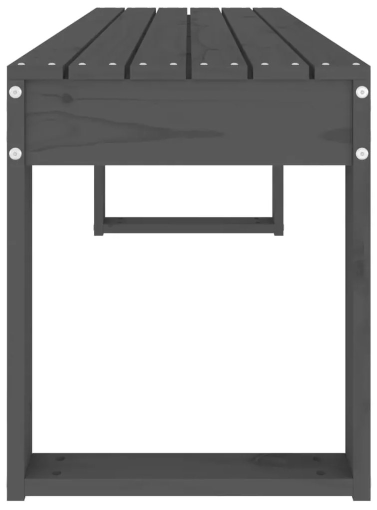Banco de jardim 110x38x45 cm madeira de pinho maciça cinzento