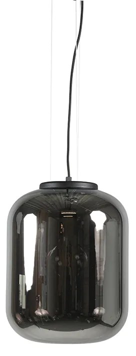 Candeeiro suspenso design preto com vidro fumê - Bliss Moderno,Retro