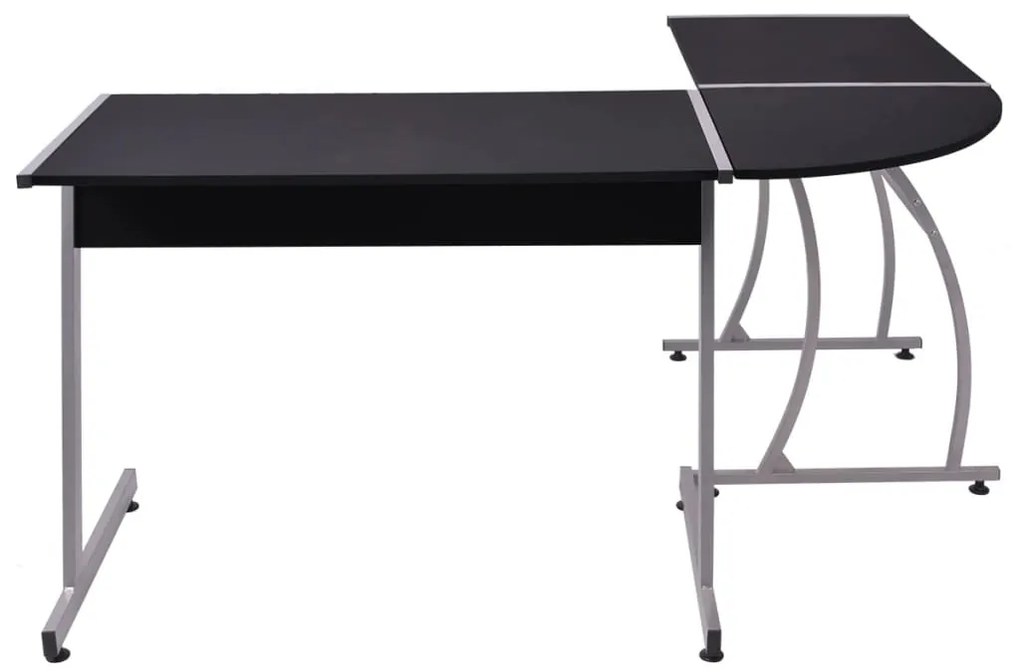 Mesa de canto em forma de L preto