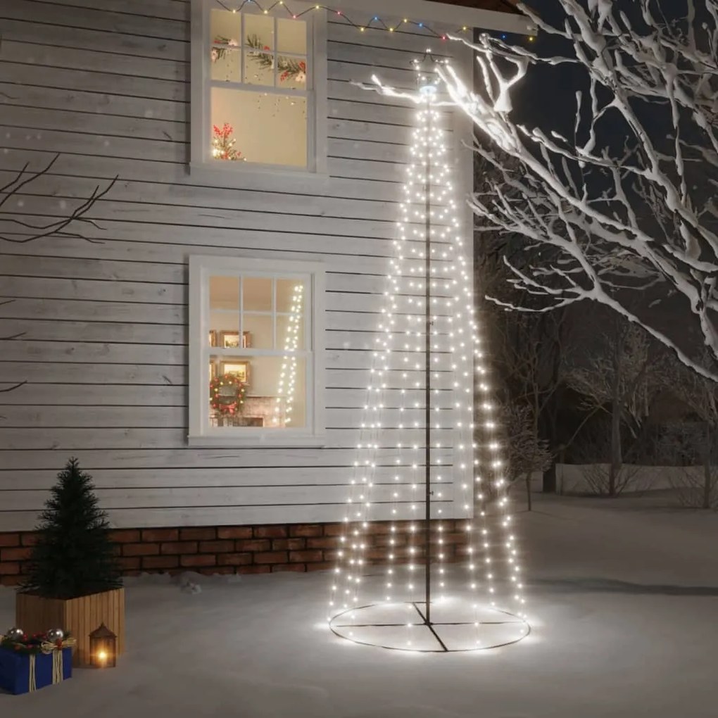 Árvore de Natal em cone 310 luzes LED 100x300 cm branco frio