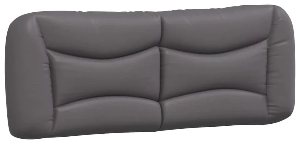 Estrutura cama c/ cabeceira 120x200cm couro artificial cinzento
