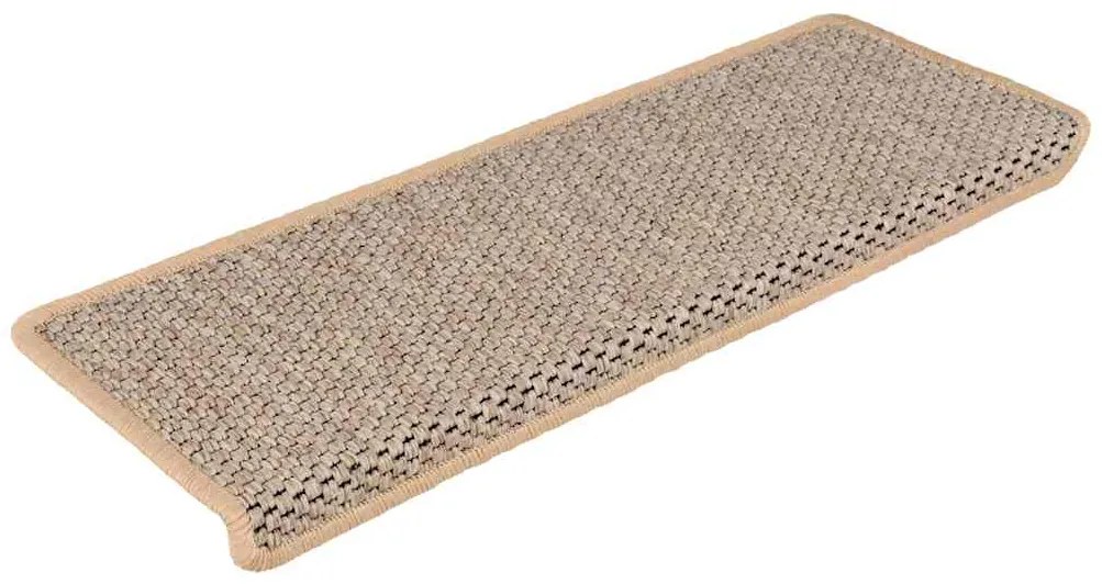 Tapetes escada adesivos aspeto sisal 30pcs 65x21x4cm bege-claro