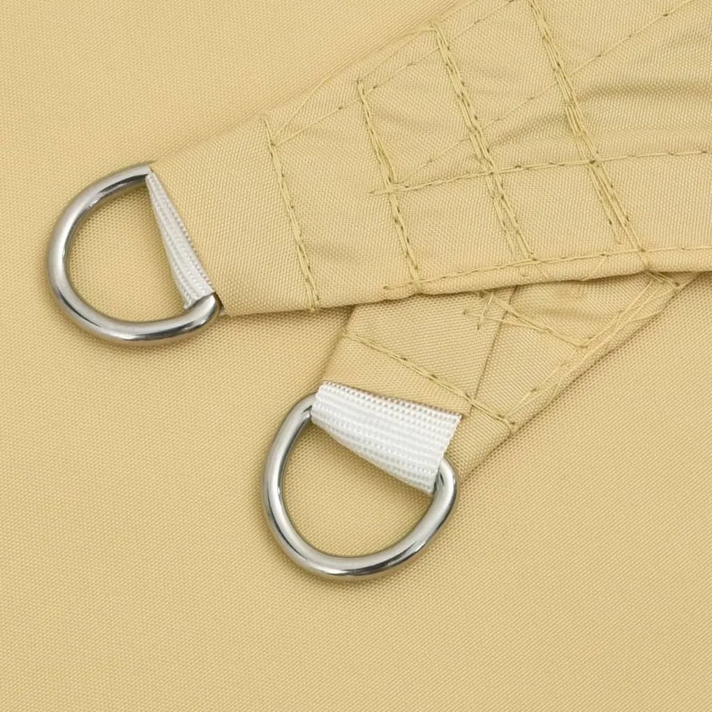 Para-sol estilo vela 5x5x5 m oxford 100% poliéster cor areia