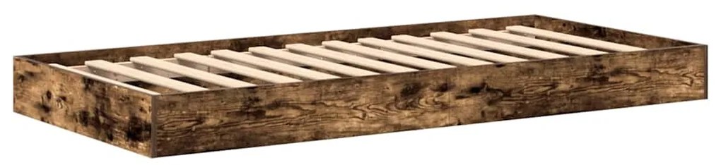 Cama estante Carvalho fumado 75x190 cm Madeira reciclada