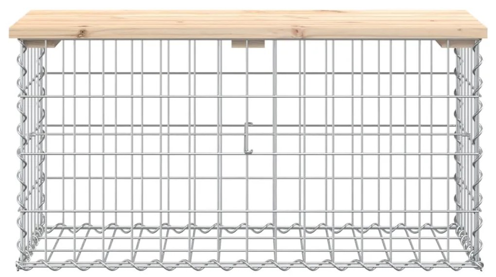 Banco de jardim c/ design gabião 83x31,5x42 cm pinho maciço