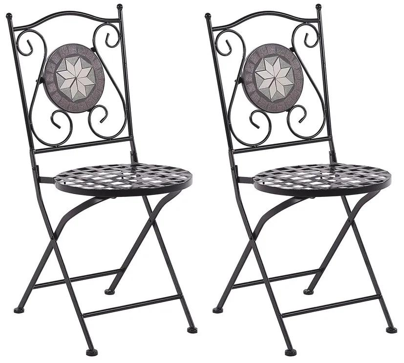 Conjunto de 2 cadeiras em metal preto CARIATI Beliani