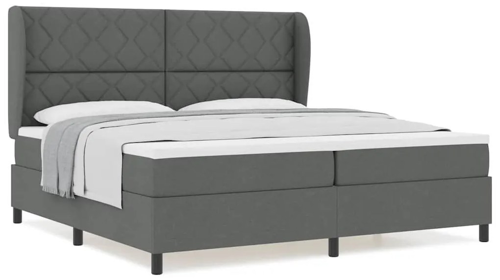 Cama Box com Colchão Cinza Escuro 200x200 cm