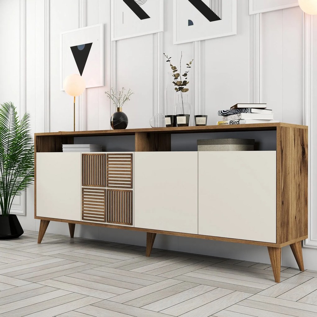 Console Milan – Walnut Cream – 180 x 78 x 35 cm