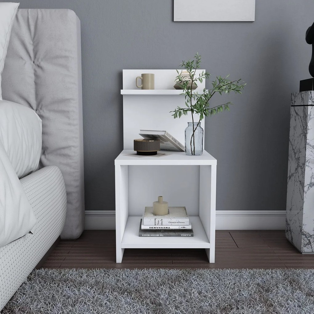 Mesa de Cabeceira Ullman – Branco – 35,6 x 37,4 x 72 cm