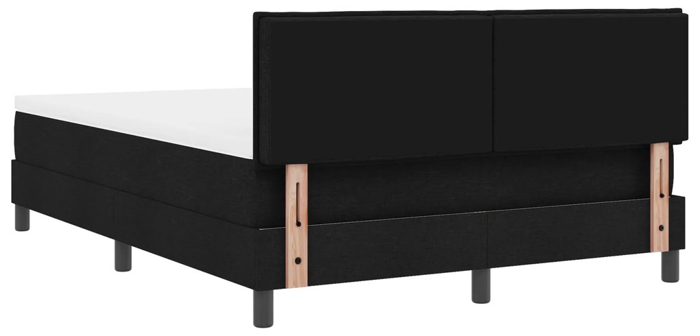 Cama Box Spring com Colchão Preto 140x190 cm Tecido