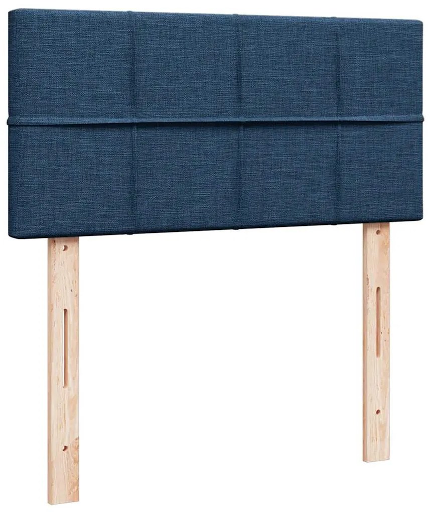 Cama otomana com colchão 100x200 cm tecido azul