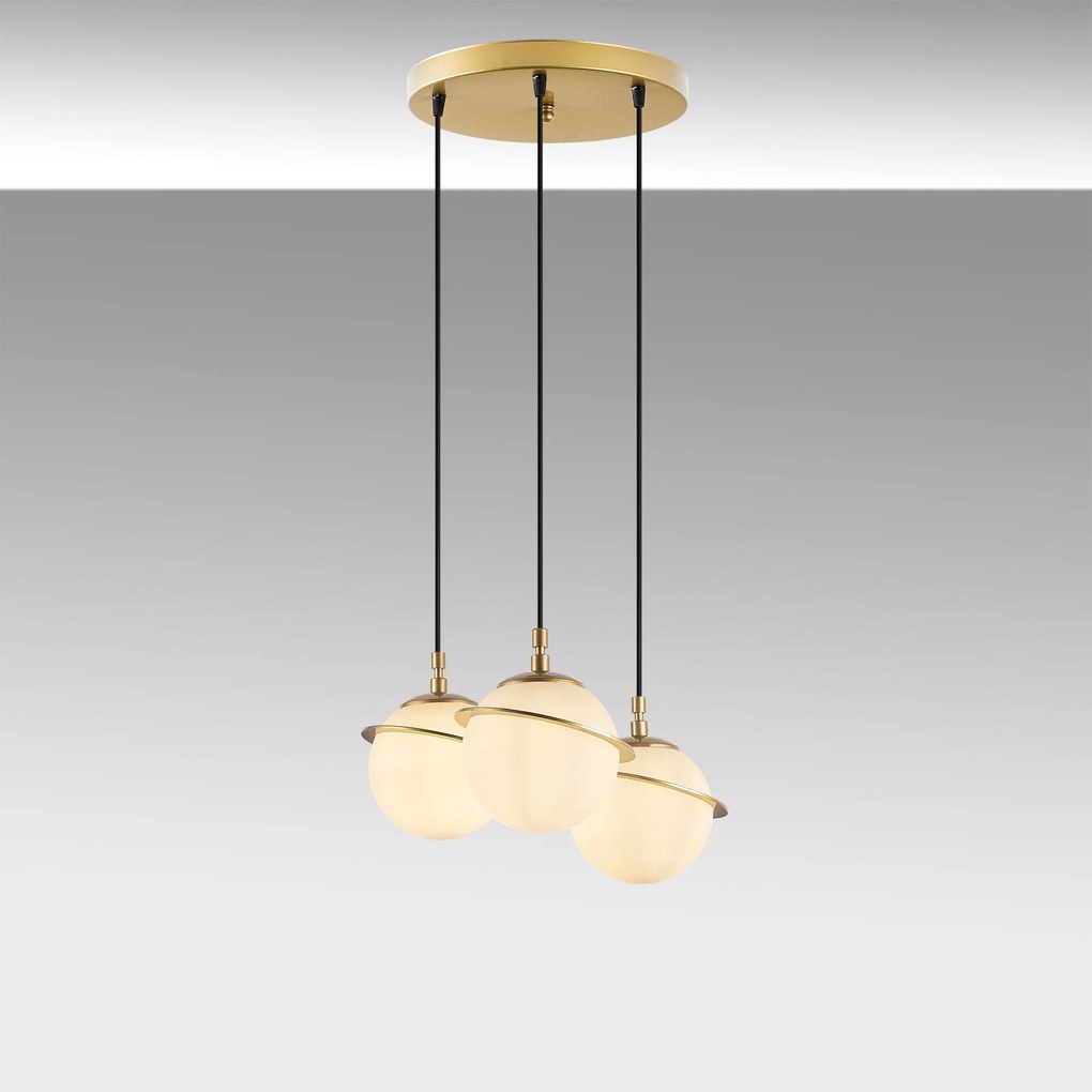 Candeeiro Suspenso Hug – Dourado – 36 x 167 cm