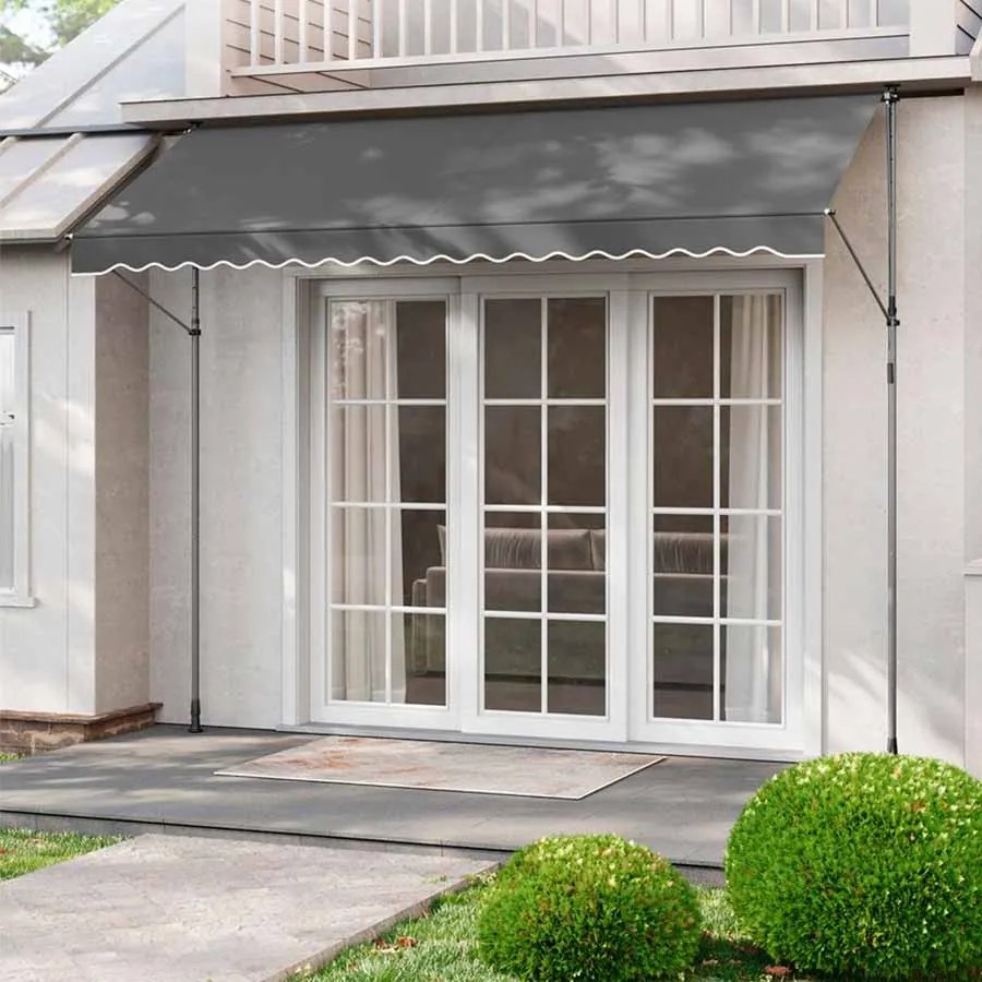 Toldo janelas ou varandas com manivela 350 x 120 cm antracite