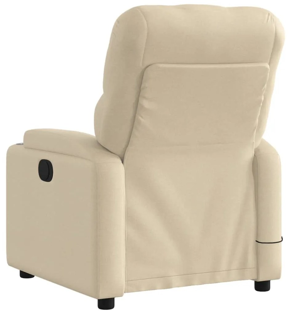 Poltrona de massagens reclinável elétrica tecido creme