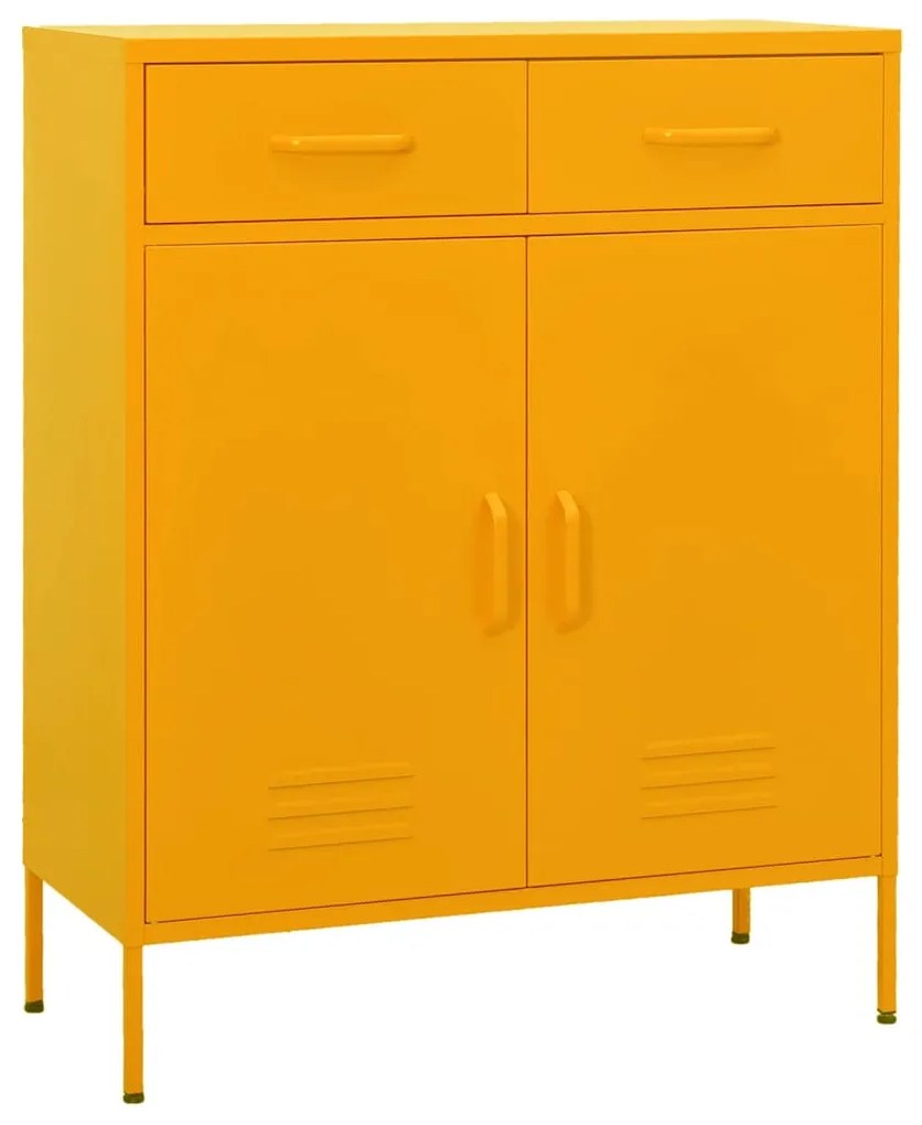 336155 vidaXL Armário de arrumação aço 80x35x101,5 cm amarelo mostarda