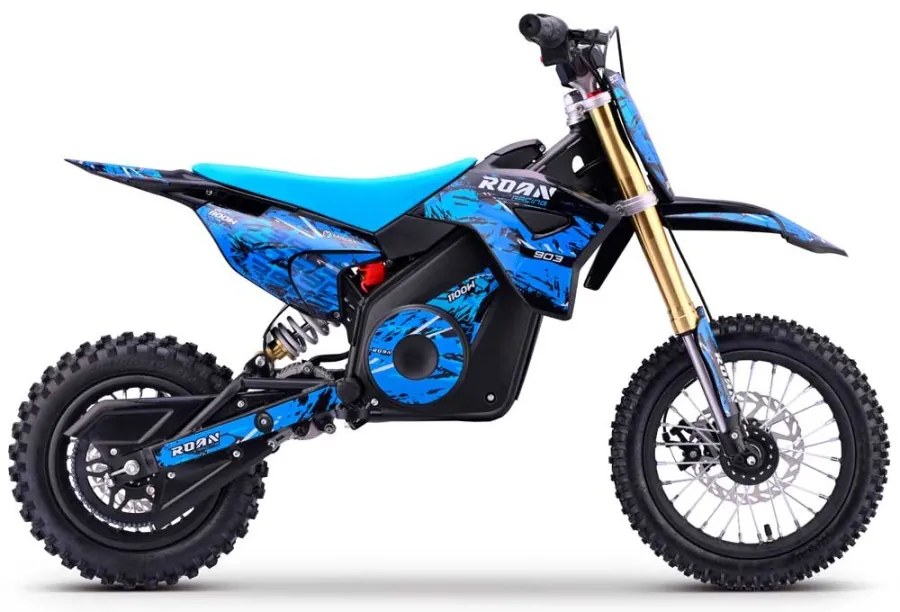 Mini moto elétrica para crianças MINICROSS 1100W Roan 903 motor eléctrico Brush 12/10" Azul