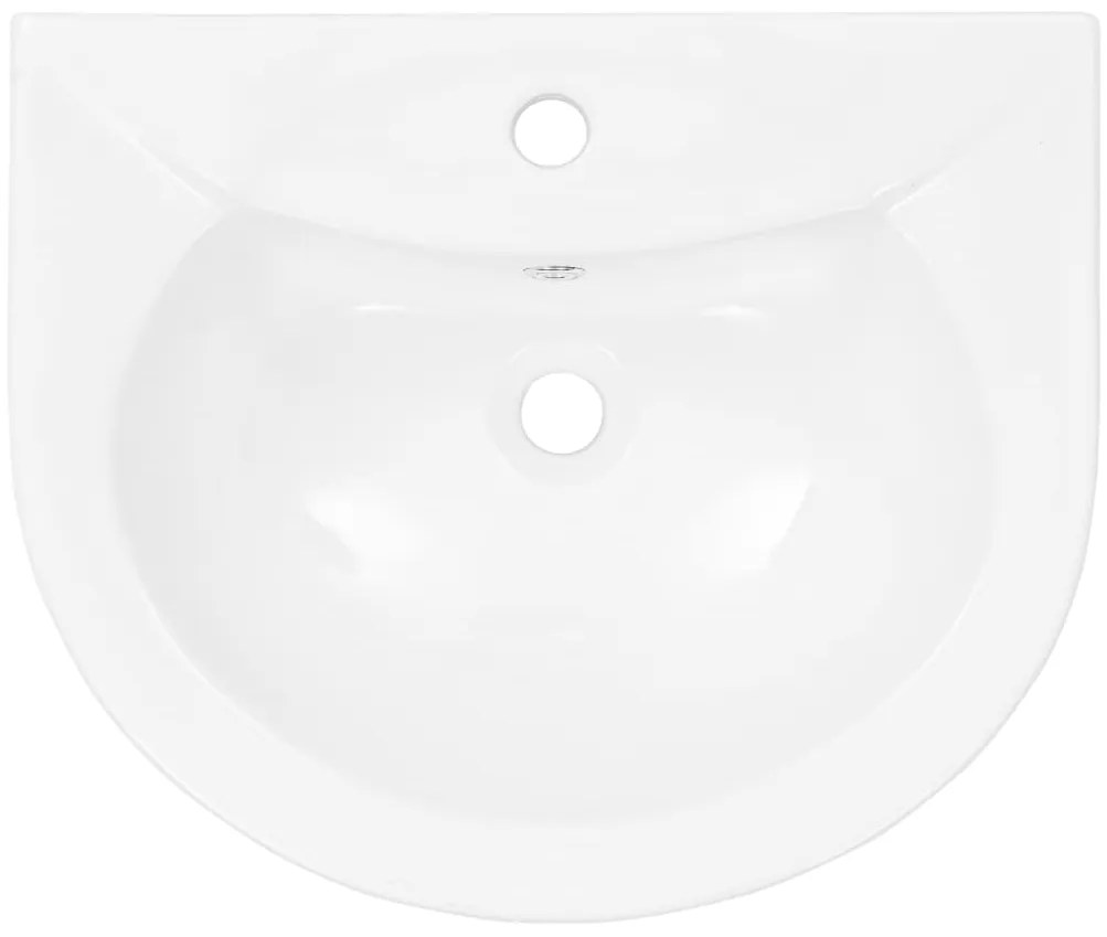 Lavatório com coluna cerâmica branco 520x440x190 mm