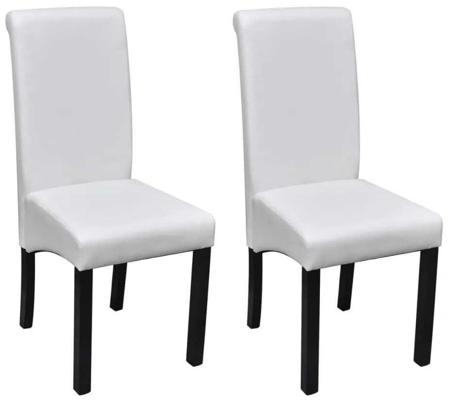 vidaXL Cadeiras de jantar 2 pcs couro artificial branco