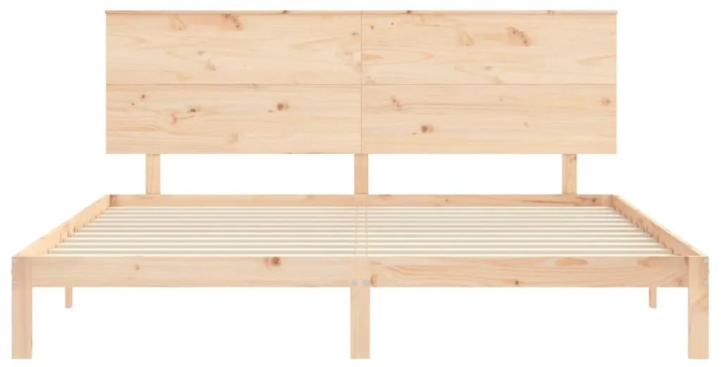 Cama sem colchão 200x200 cm madeira de pinho maciça